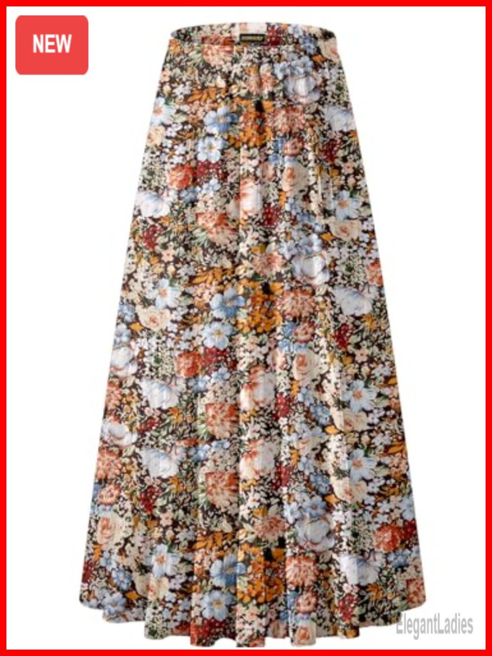 Chiffon High Waist Pleated A-Line Maxi Skirt Elastic Waist Double Layer
